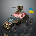 Bulletproof Car Armed Jeep Armed Car Armed Bulletproof Car Military Jeep Off-road Jeep Humvee 3d model