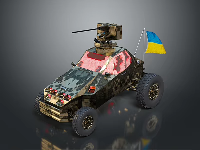 Bulletproof Car Armed Jeep Armed Car Armed Bulletproof Car Military Jeep Off-road Jeep Humvee 3d model