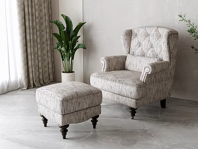 American leisure single sofa 3d model