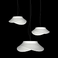 Modern White Pendant Lights With Sleek Curved Design Hanging In Trio
