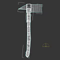 Golden Head Axe Weapon With Black Handle And Decorative Design 3d model