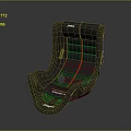 Gray Ergonomic Furniture Seat With Red Stitching And Competition Racing Design