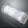 White Cylindrical Structural Component 3D Model With Textured Surface And Connecting Ends
