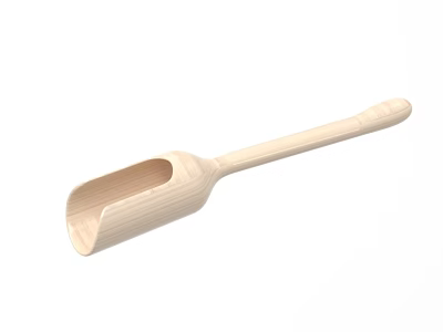 Light Wooden Kitchen Spoon With Long Handle For Cooking Utensil Use 3d model