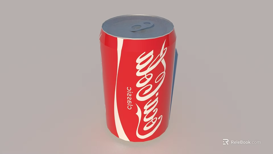 Classic Coca Cola Beverage Can With Red Design And Aluminum Top 3d model 