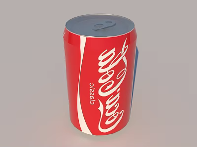 Classic Coca Cola Beverage Can With Red Design And Aluminum Top 3d model