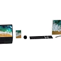 Modern Computer Setup with Laptop Tablet Monitor Mouse and Keyboard