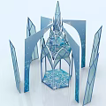 Ice Inspired Architectural Structure With Spires Arches And Intricate Blue Patterns 3d model