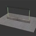 Metal Mesh Fence With Concrete Base On Platform Structure For Safety Protection