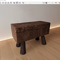 Modern small bench wind small bench 3d model