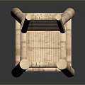 Light Colored Leisure Chair With Woven Backrest And Wooden Frame Design