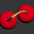 Fresh Ripe Cherries With Red Juicy Fruits And Yellow Stems On Dark Background
