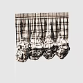 Plaid Pattern Curtain with Ruffled Bottom Edge Classic Decorative Window Style