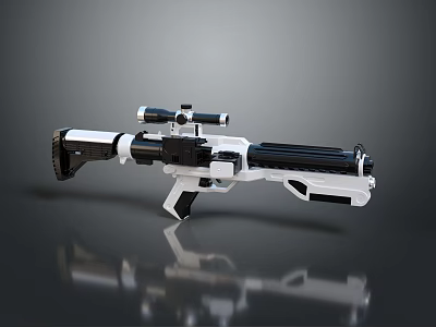 White And Black Toy Gun With Scope For Kids Playtime Fun Design 3d model