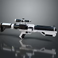 White And Black Toy Gun With Scope For Kids Playtime Fun Design