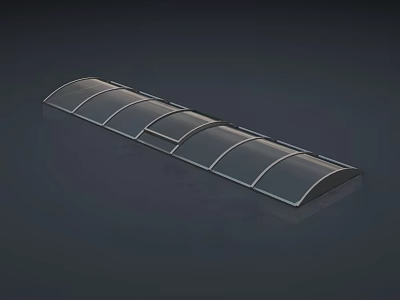 Modern Transparent Arched Canopy Structure With Curved Panels And Smooth Surface 3d model
