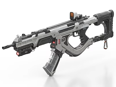 Modern Tactical Rifle With Futuristic Design Scope Ergonomic Grip And Metallic Finish 3d model