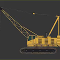 Yellow Crawler Crane With Large Boom And Heavy Duty Tracks For Construction
