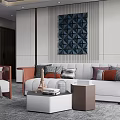 Modern Sofa Coffee Table Combination Special-shaped Sofa Coffee Table Combination 3d model