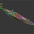 Detailed Military Warship Model With Deck Turrets And Gray Hull Design