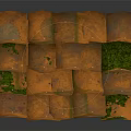 Rustic Handmade Brick Structure Featuring Green Moss And Natural Textured Surface