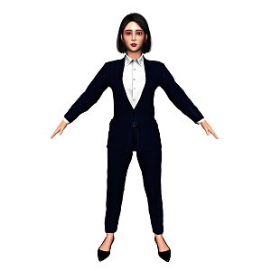 Woman in a suit 3d model