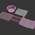 Architectural Stone Components Including Circular Structure Square Slabs Green Area And Steps