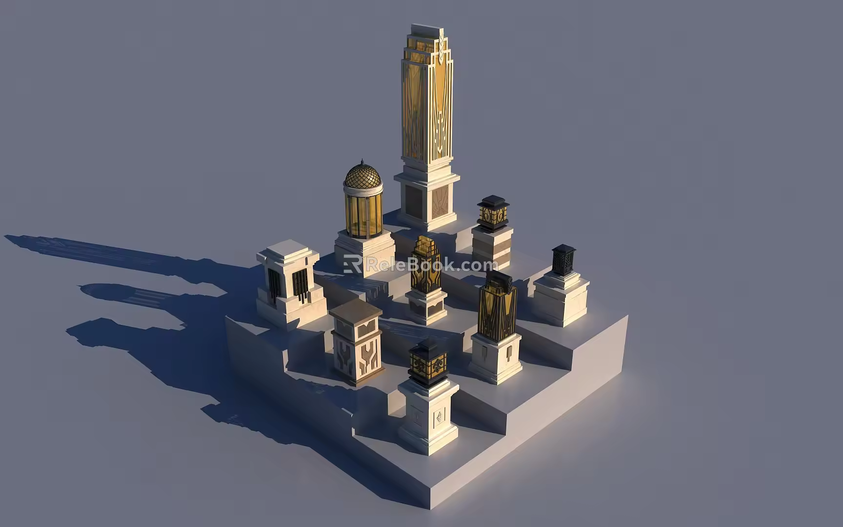 Chinese Lawn Lamp Post Low Lamp Post Garden Lamp 3d model