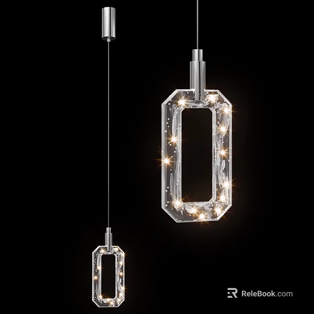 Modern Crystal Geometric Chandelier Pendant Lighting Hanging Design With Sparkling Fixture 3d model 