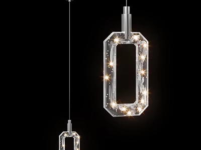 Modern Crystal Geometric Chandelier Pendant Lighting Hanging Design With Sparkling Fixture 3d model