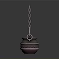 Traditional Hanging Decorative Pot with Metal Chain for Daily Household Use