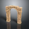 Scenic Landscape Featuring Ancient Stone Archway With Historical Stone Structure And Natural Surroundings