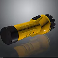 Industrial Drill Bit with Yellow and Black Cylindrical Design Toothed End and Grooved Body
