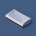 Clean White Folded Cloth Napkin As Daily Household Item On Blue Background