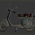 Vintage Green Scooter With Brown Seat And Retro Classic Design Features