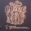 Decorative Neon Light Combination with Wine Not Text Design for Bar Restaurant Home Decor