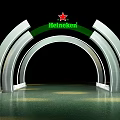 Heineken Brand Modern Illuminated Archway Scene For Event Display With Logo