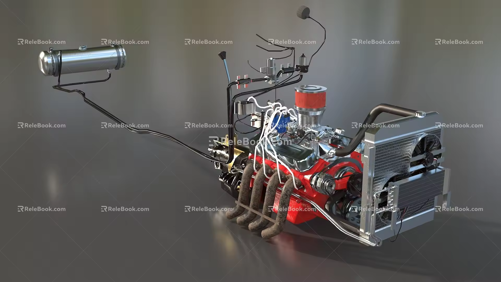 Engine Naturally Aspirated Engine 454 cid V8 Diesel Generator Low Face Number Low Model Simple Model Game Video Level 3d model