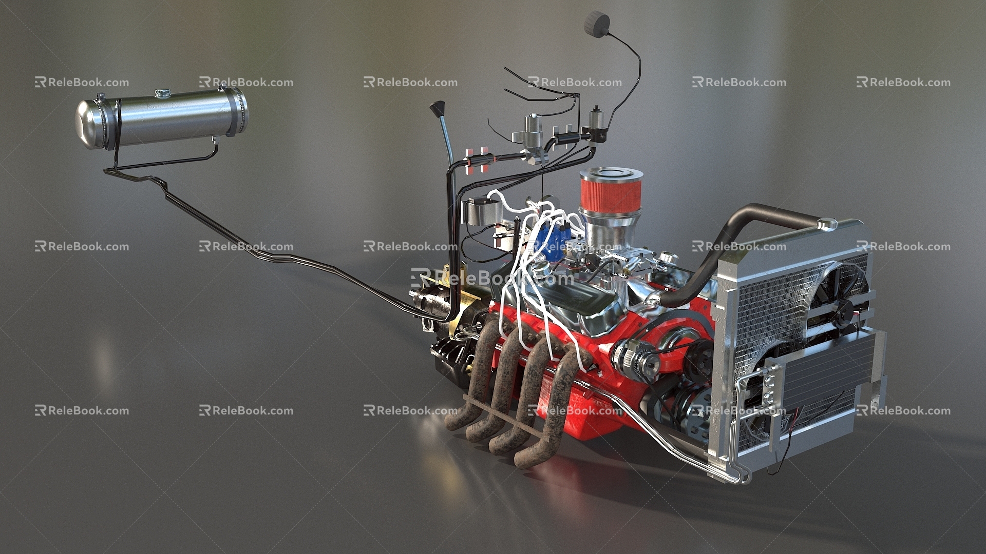 Engine Naturally Aspirated Engine 454 cid V8 Diesel Generator Low Face Number Low Model Simple Model Game Video Level 3d model