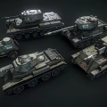 Military Green Tank 3D Models Collection With Different Types And Numbers 3d model