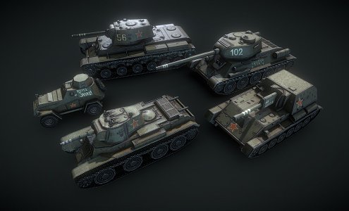 World War II Russian Tank Pack 3d model