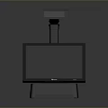Modern Black POS Terminal With Touchscreen Display Scanner And Base