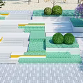 Outdoor Staircase Design With Multiple Grey Steps Green Areas And Paved Ground