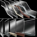 Modern Stairs With Glass Railings And Different Metal Frame Colors For Home Design