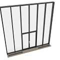 Modern Architectural Casement Window With Black Frame And Transparent Glass Panes