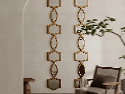 Silent Wall Decorations Metal Hanging Mirror Wall Decorations 3d model