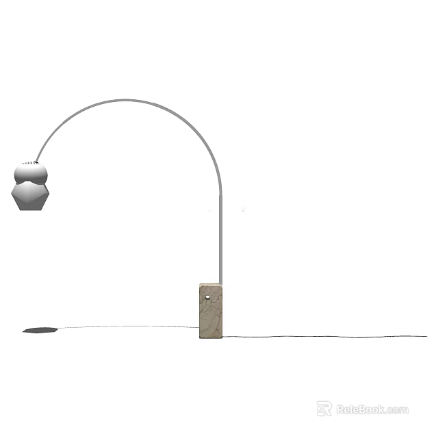 Modern Arched Floor Lamp With Unique Geometric Shade And Stable Base 3d model 