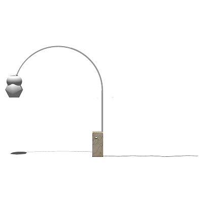 Modern Arched Floor Lamp With Unique Geometric Shade And Stable Base 3d model