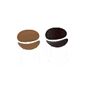 Modern Single Chair With Wooden Curved Seat And Metal Legs Design