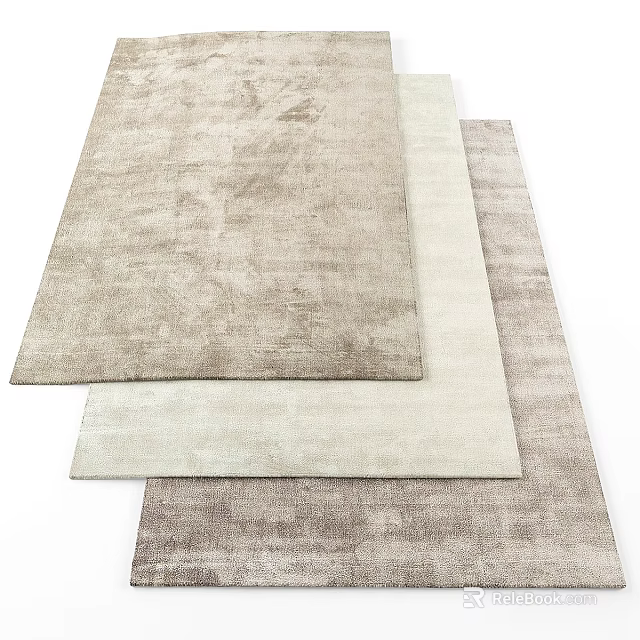 Square Rugs In Neutral Tones With Textured Design For Modern Home Decor 3d model 